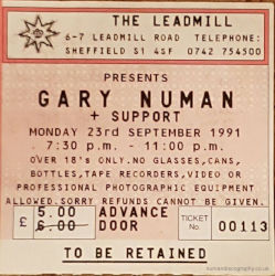 Sheffield Ticket 1991
